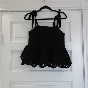 J.Crew black eyelet tank - size 2